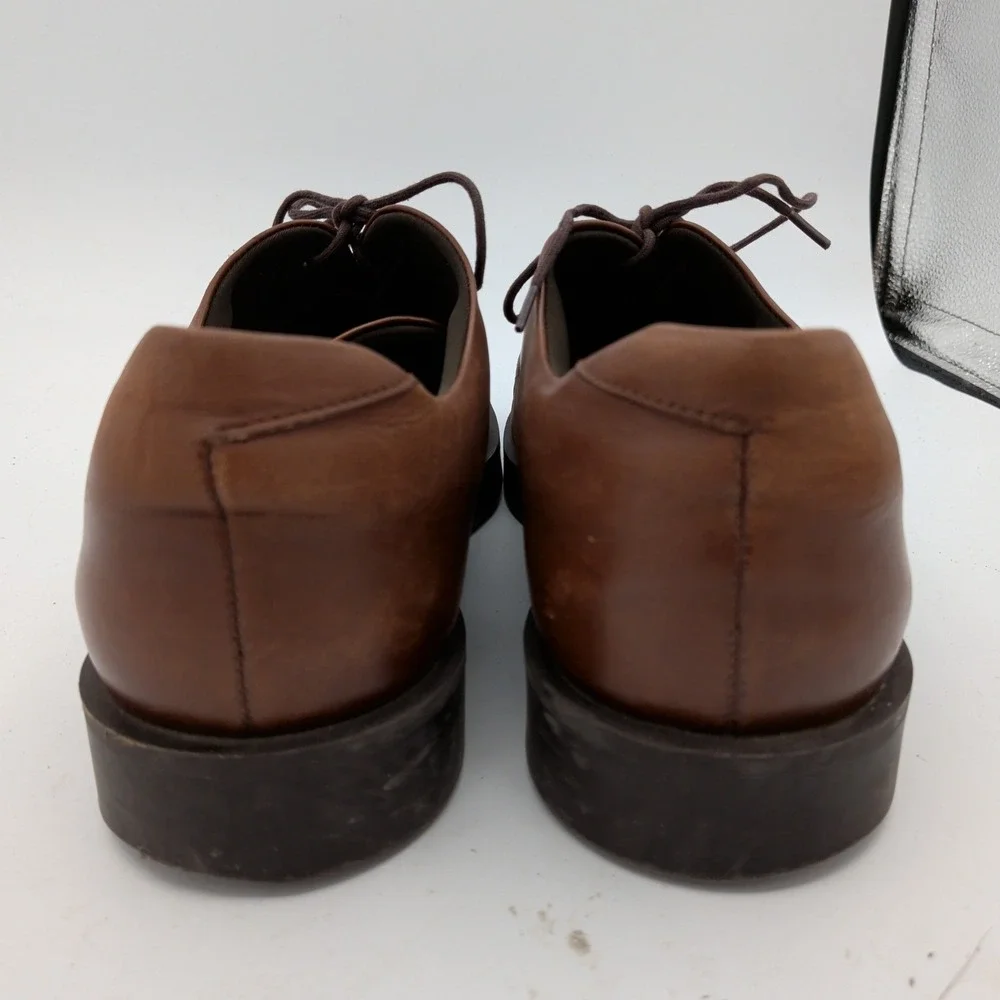 Wolf & Shepherd Closer Oxford Calfskin Cap Toe Brown Leather Shoes Mens 10 M